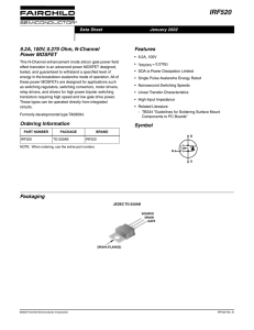 IRF520 9.2A, 100V, 0.270 Ohm, N-Channel Power
