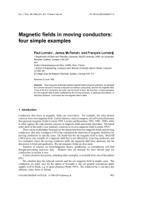 Magnetic fields in moving conductors: four simple