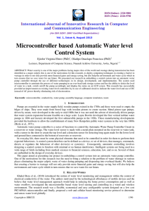 Microcontroller based Automatic Water level Control System