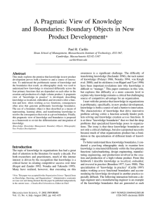 A Pragmatic View of Knowledge and Boundaries