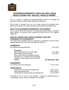 OVERSIZE/OVERWEIGHT VEHICLES AND LOADS REGULATIONS