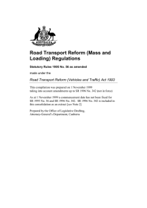 Road Transport Reform (Mass and Loading) Regulations