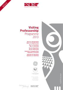 Visiting Professorship Programme 2013
