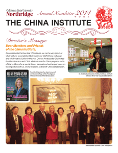 the china institute - California State University, Northridge