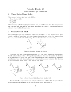 Notes for Physics 6B Three Related Right Hand Rules 0 Three