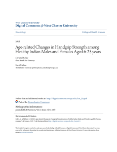 Age-related Changes in Handgrip Strength among Healthy Indian