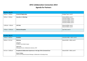 APJC Collaboration Connection 2014 Agenda for Partners