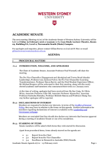 ACADEMIC SENATE - University of Western Sydney