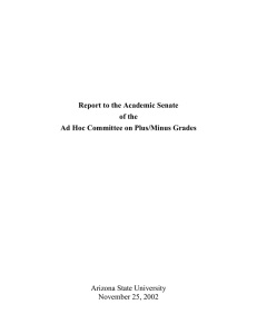 Report to the Academic Senate of the Ad Hoc Committee on Plus