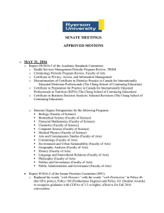 Approved Motions - Ryerson University