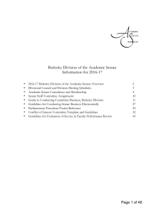 Berkeley Division of the Academic Senate Information for 2016-17