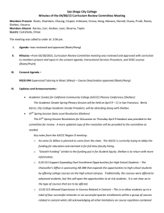 San Diego City College Minutes of the 04/08/15 Curriculum Review