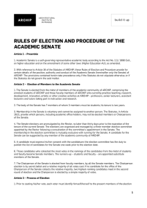 rules of election and procedure of the academic senate