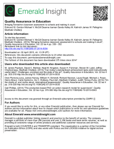 Brining formative classroom assessment to schools and making it