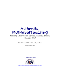 Authentic, Multi-level Teaching