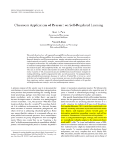 Classroom Applications of Research on Self