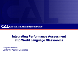 Integrating Performance Assessment into World Language