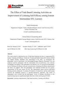 The Effect of Task-Based Listening Activities on Improvement of