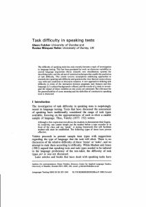 Task difficulty in speaking tests