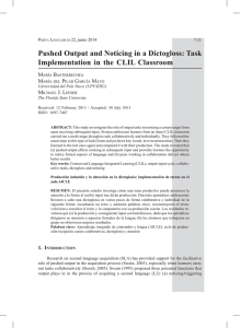 Pushed Output and Noticing in a Dictogloss: Task Implementation in