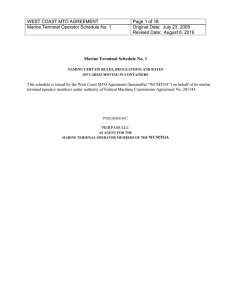 WEST COAST MTO AGREEMENT Page 1 of 18 Marine