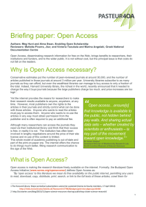 Open Access - basic briefing