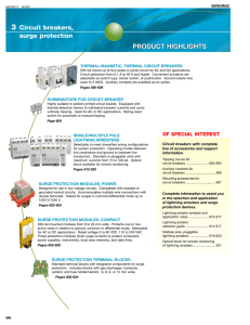 3 Circuit breakers, surge protection PRODUCT