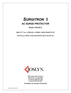 SURGITRON I AC SURGE PROTECTOR Model 1456-85-L