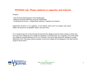 PHYS245 Lab: Phase relations in capacitor and inductor