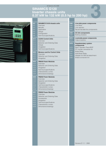 SINAMICS G120 Inverter chassis units 0.37 kW to 132 kW (0.5 hp to