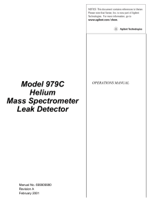 979 Leak Detector - Agilent Technologies