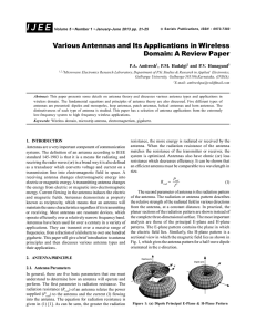 Various Antennas and Its Applications in Wireless Domain