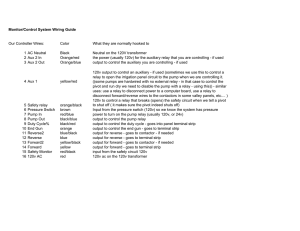 Monitor/Control System Wiring Guide Our Controller Wires: Color