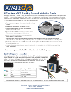 3-Wire AwareGPS Tracking Device Installation Guide