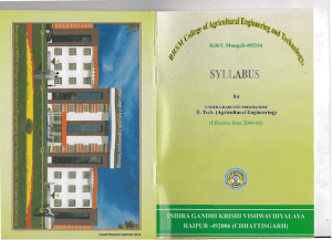 Syllabi for B.Tech. (Agricultural Engineering)
