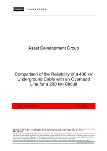 Comparison of the Reliability of a 400 kV underground Cable with