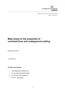 Meta study on the properties of overhead lines and underground