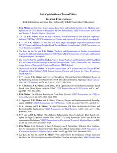 List of publications of Pramod Meher (IEEE Publications are listed