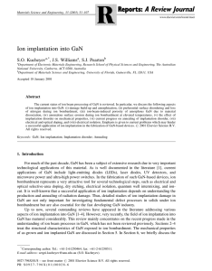 Ion implantation into GaN - Australian National University