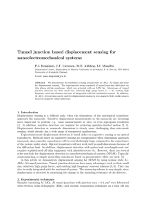 Tunnel junction based displacement sensing for