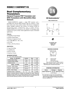 NSM21156DW6T1G Dual Complementary Transistors - MT