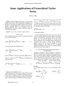 Some Applications of Generalized Taylor Series