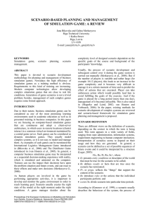 scenario-based planning and management of simulation game