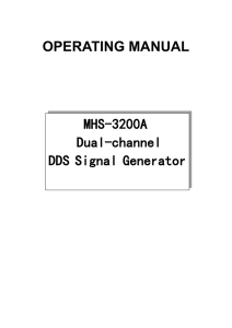 OPERATING MANUAL MHS-3200A Dual