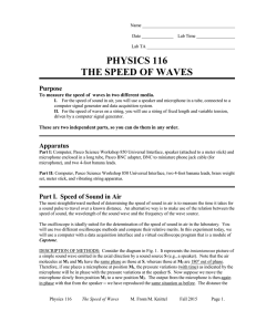 PHYSICS 116 THE SPEED OF WAVES