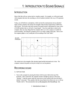 1: INTRODUCTION TO SOUND SIGNALS