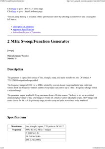 2 MHz Sweep/Function Generator