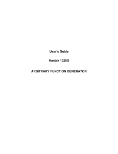 User`s Guide Hantek 1025G ARBITRARY FUNCTION GENERATOR