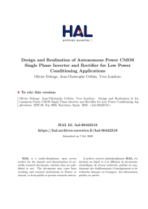 Design and Realization of Autonomous Power CMOS Single Phase