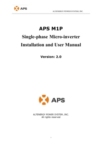 APS M1P Single-phase Micro-inverter Installation and